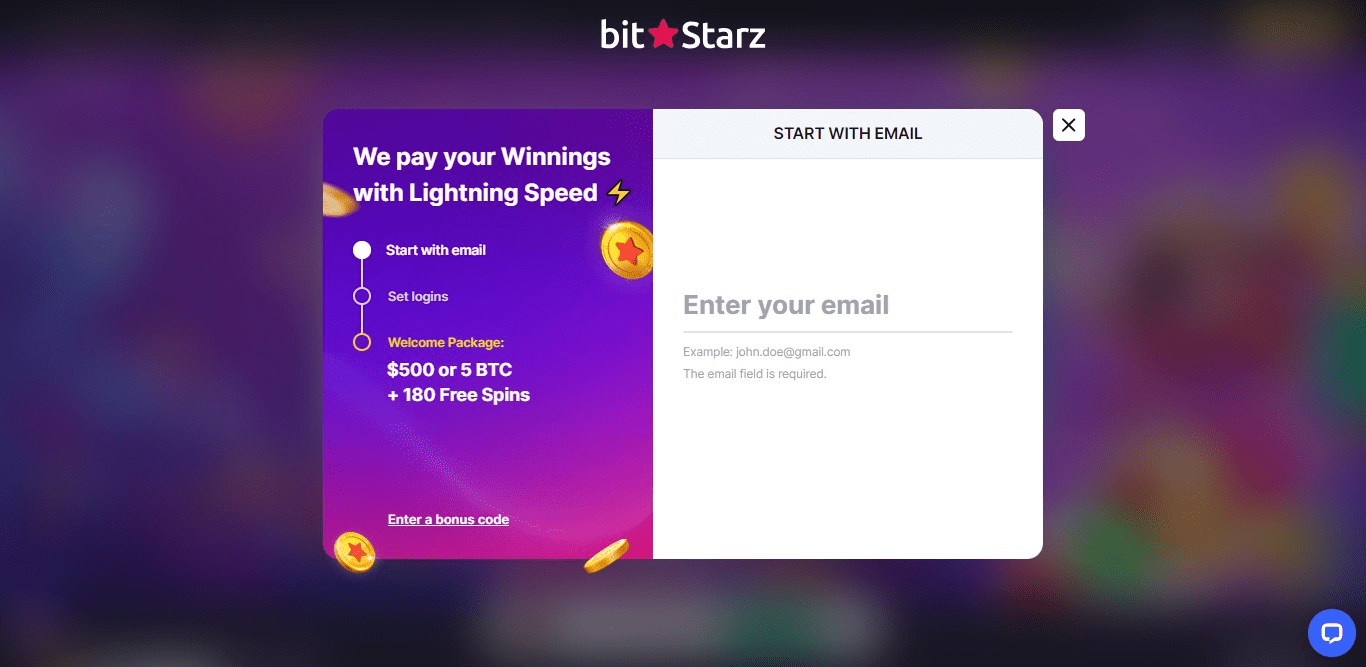 BitStarz Sign up