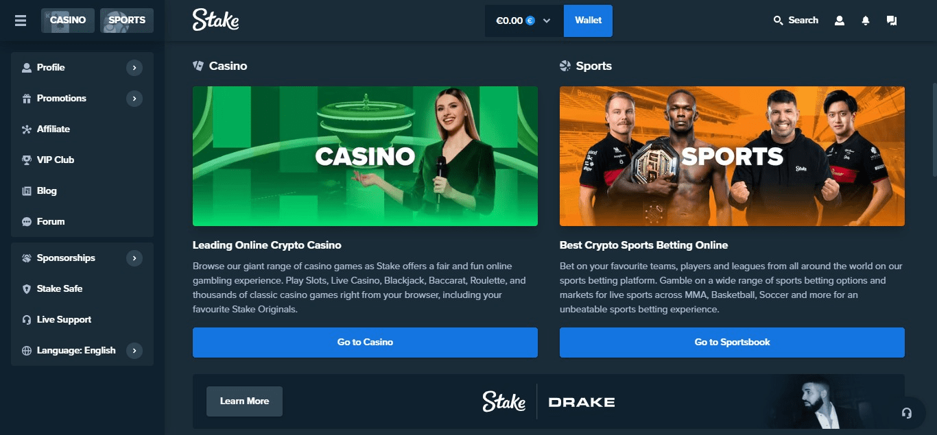 Stake Crypto Casino Sports Betting - BTC Casino Online