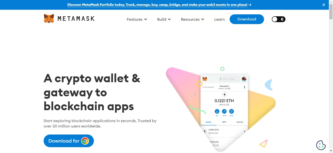 The crypto wallet for Defi, Web3 Dapps and NFTs MetaMask
